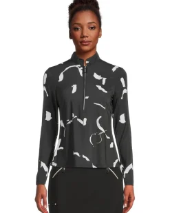 Sunsense Andalouse Print Long Sleeve 1/4 Zip Sun Protection Top