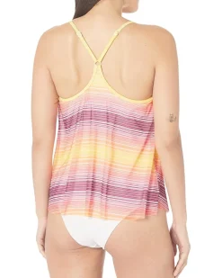 Sunset Stripe Kerry Mesh Layer Tankini