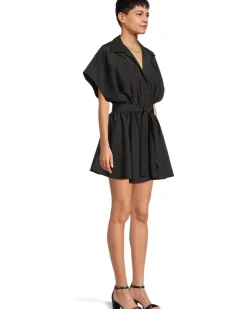 Super Oversized Sleeveless Boyfriend Neck Shirt Flared Mini Dress