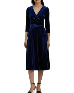 Surplice Velvet Dress