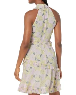 Suttonn Twist Neck Frill Detail Mini Dress