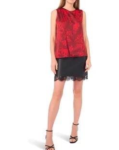 Tank w/ Draped Neck and Center Front Pleat