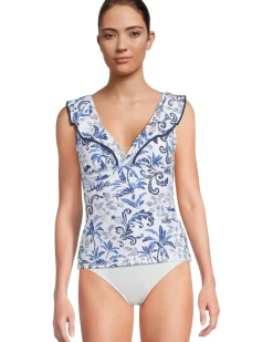 Terrazzo Tile Ruffle Tankini