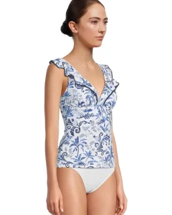 Terrazzo Tile Ruffle Tankini