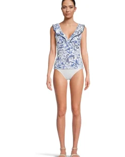 Terrazzo Tile Ruffle Tankini