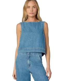 The Boat Neck Denim Shell Top