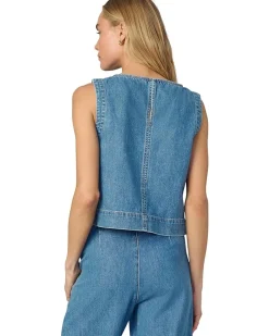 The Boat Neck Denim Shell Top