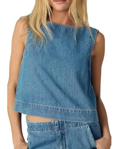 The Boat Neck Denim Shell Top