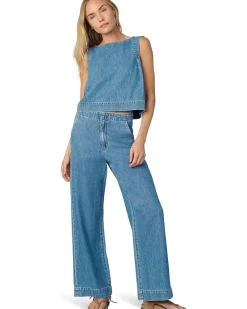 The Boat Neck Denim Shell Top