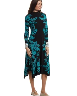 The Janie Favorite Hankerchief Hem Mock Neck Dress