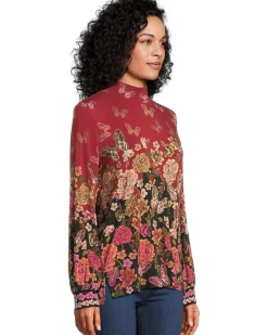 The Janie Favorite Puff Sleeve Mock Neck- Karie