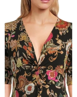 The Janie Favorite Twist Front Midi Swing Dress- L