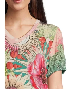 The Janie Favorite V-neck Puff Sleeve Tee- Emily