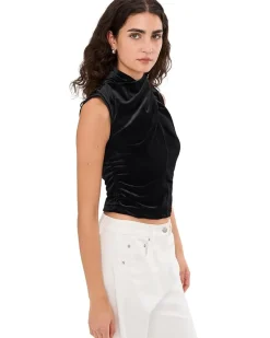 Tia Velvet Short Sleeve Top