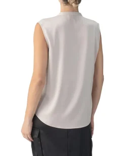 Tie Neck Satin Shell