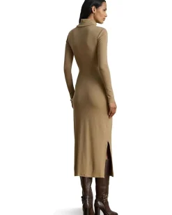 Tie-Front Turtleneck Dress