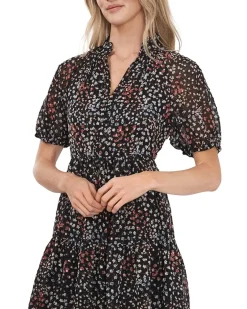 Tiered Ruffle Neck Dress