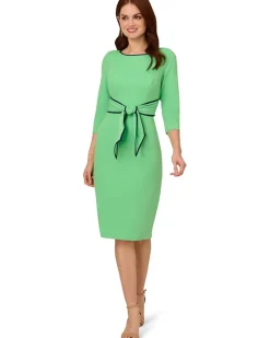Tipped Crepe Tie Dress