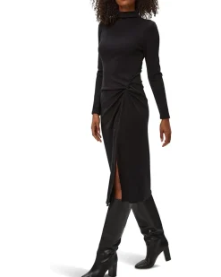 Tish Mock Neck Midi Dress w/ Slit