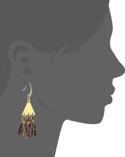 Tri Tassel Chandelier Earrings