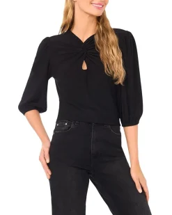 Twist Keyhole 3/4 Sleeve Knit Top