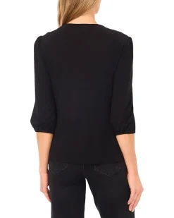Twist Keyhole 3/4 Sleeve Knit Top