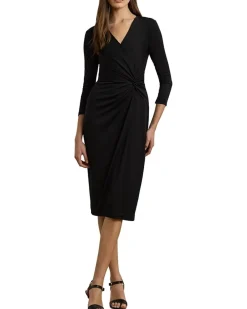 Twist-Front Jersey Surplice Dress