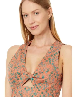 Twist-Front Midi Dress in Floral