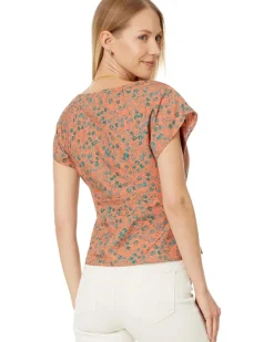 Twist-Front Seamed Top in Poplin