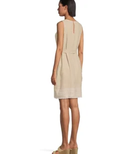 Two Palms Embroidered Sleeveless Shift Dress