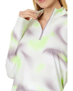 Ultimate365 Printed Mock Quarter Zip Golf Pullover