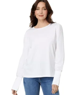 Underscore Woven and Knit Long Sleeve Blouse