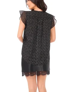 V Neck Ruffle Sleeve Blouse