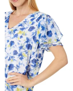 V Neck Tulip Slv Blouse
