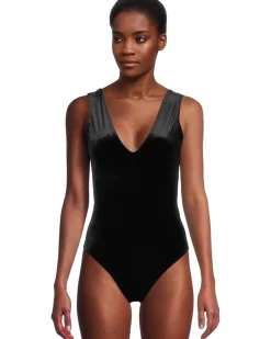 Velvet Deep-V Bodysuit