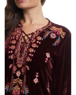 Velvet Tie Front Kimono Dress- Brandi