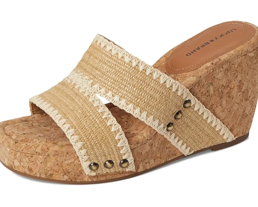 Vickta Woven Band Cork Wedge Sandals