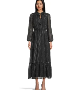 V-Neck Balloon Sleeve Maxi Dress