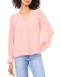 V-Neck Long Sleeve Blouse