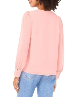 V-Neck Long Sleeve Blouse