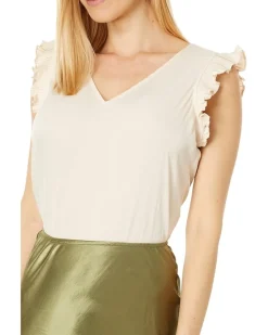 V-Neck Pleated Sleeve Blouse