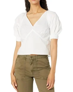 V-Neck Poplin Top