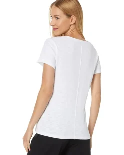 V-Neck Short Sleeve Back Seam Tee