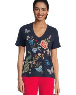 V-neck Short Sleeve Tee - Nicolette