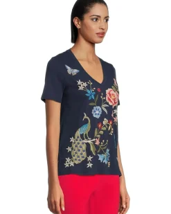 V-neck Short Sleeve Tee - Nicolette