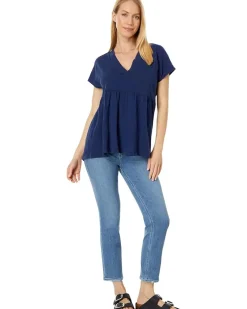 V-Neck Short Sleeve Tier Top