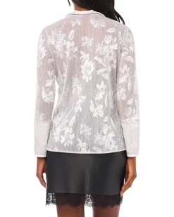 V-Neck Tunic Blouse with Contrast