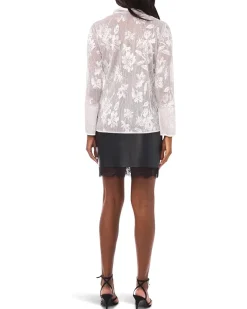 V-Neck Tunic Blouse with Contrast