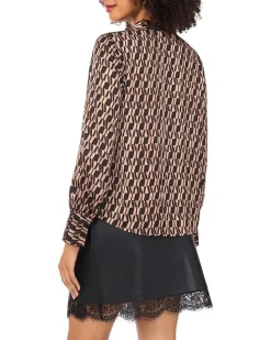 V-Neck Wide Cuff Blouse