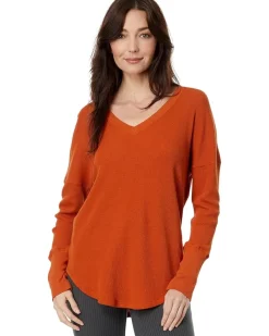 Washed Cotton Modal Thermal Long Sleeve V-Neck Tunic